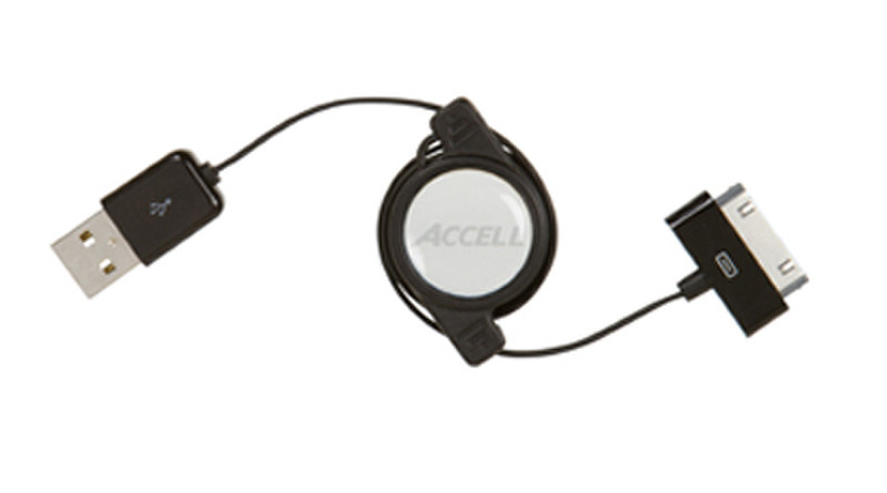 Accell 30-pin to USB, m/m, 0.79m 0.79м USB A Apple 30-p Черный