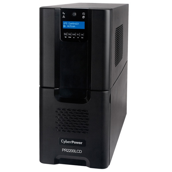 CyberPower PR2200LCD Line-interactive 2200VA 10AC outlet(s) Tower Black uninterruptible power supply (UPS)
