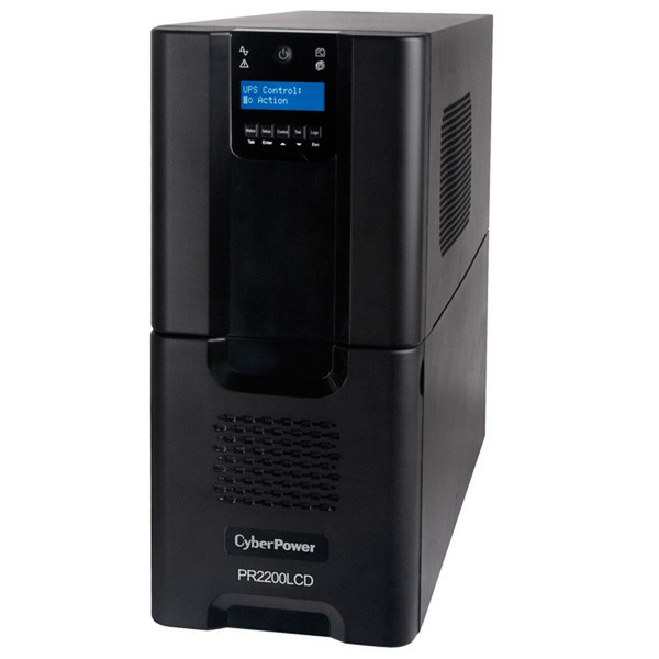 CyberPower PR2200LCD Zeile-interaktiv 2200VA 10AC-Ausgänge Tower Schwarz Unterbrechungsfreie Stromversorgung (UPS)