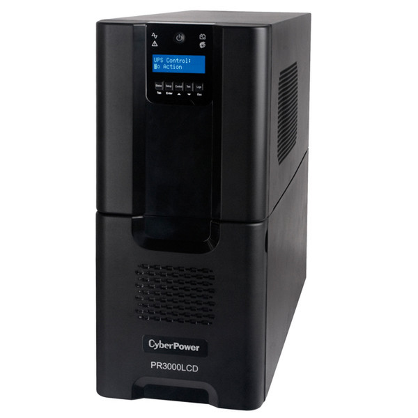 CyberPower PR3000LCD 3000VA 10AC outlet(s) Mini tower Black uninterruptible power supply (UPS)