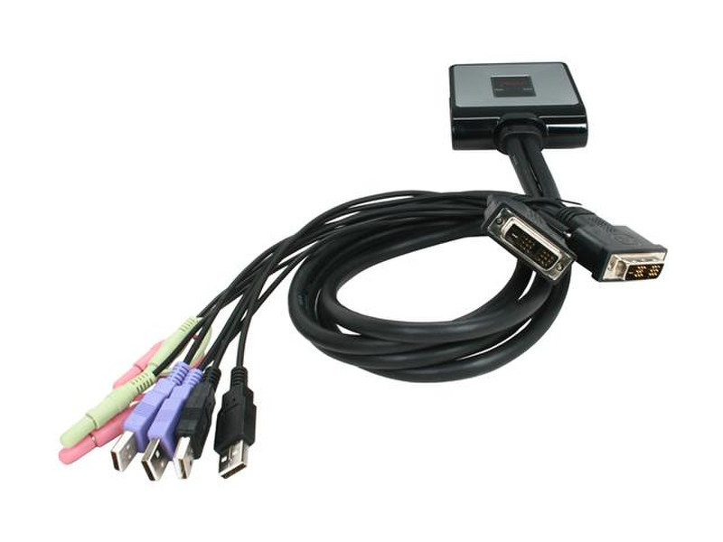 Rosewill RKV-2DVI 0.9m Multicolour,Black KVM cable