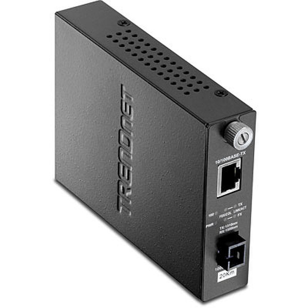 Trendnet TFC-110S20D3i 100Mbit/s 1310nm Black network media converter