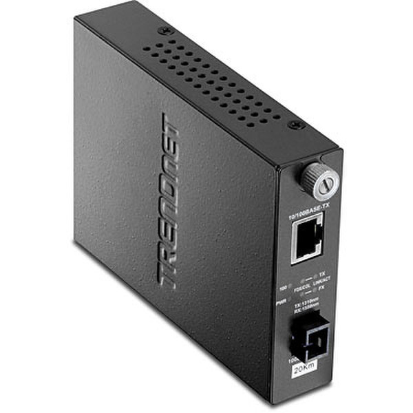 Trendnet TFC-110S20D5I 100Мбит/с 1550нм Single-mode Черный сетевой медиа конвертор