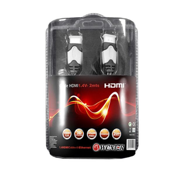 Woxter HDMI 1.4 - 2m 2m HDMI HDMI Black,Red,White