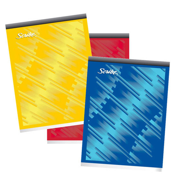 Scribe 1014702 100sheets Blue,Red,Yellow writing notebook