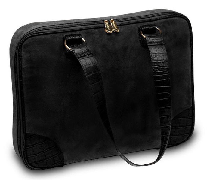 Mango Tango Suede Slimline Laptop Bag 18Zoll Kosmetiktasche Schwarz