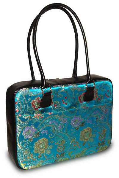 Mango Tango Chinese Brocade Laptop Bag - Turquoise 18Zoll Sleeve case Blau