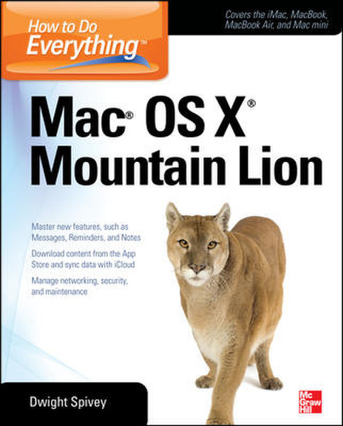 McGraw-Hill How to Do Everything Mac OS X Mountain Lion 544pages software manual