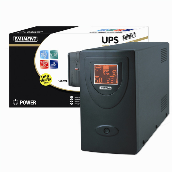 Eminent UPS 1600VA 1600VA Schwarz Unterbrechungsfreie Stromversorgung (UPS)