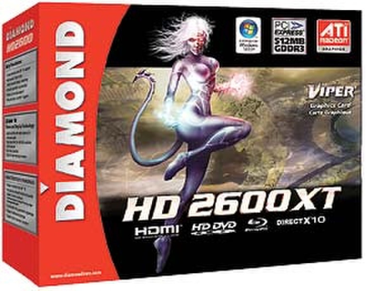 Diamond Multimedia 2600XT512PE3 GDDR3 graphics card