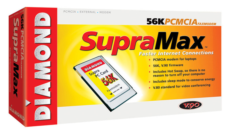 Diamond Multimedia SupraMax PCMCIA 56K Modem 56кбит/с модем