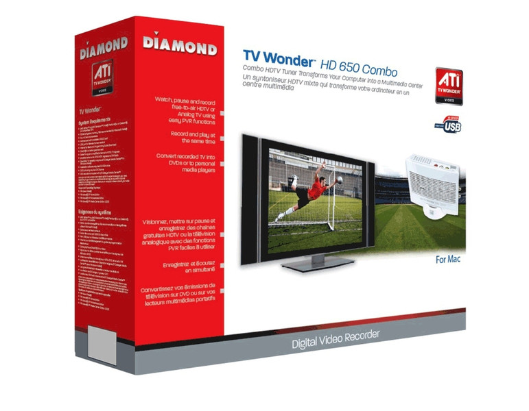 Diamond Multimedia TV Wonder HD 650 Combo USB MAC Analog,DVB-T USB