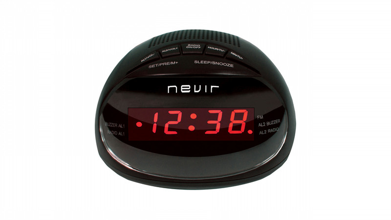 Nevir NVR-333 DD Часы Цифровой Черный радиоприемник