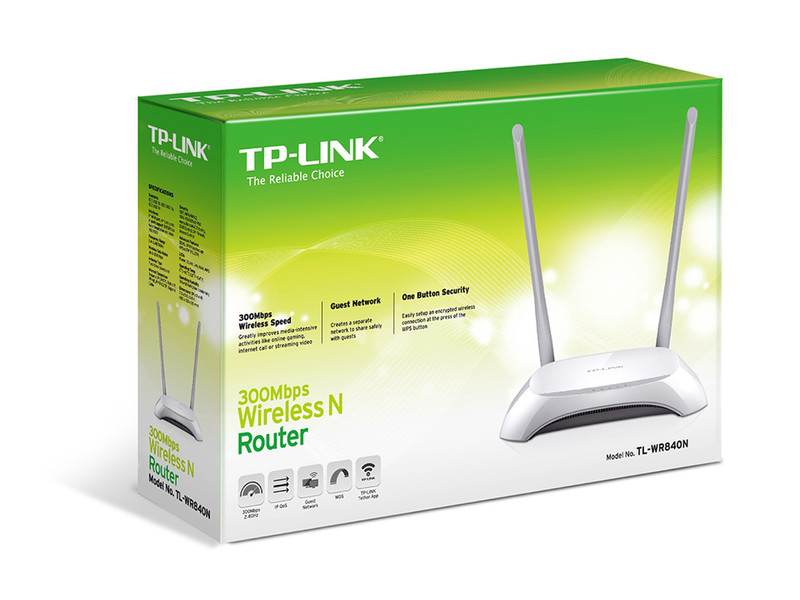 TP-LINK TL-WR840N Schnelles Ethernet Grau, Weiß WLAN-Router