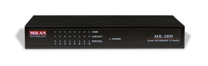 Transition Networks MIL-S800NA Unmanaged Black network switch