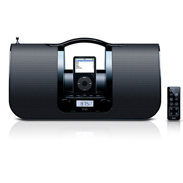 jWIN Portable audio system 2.0channels 6W Black docking speaker