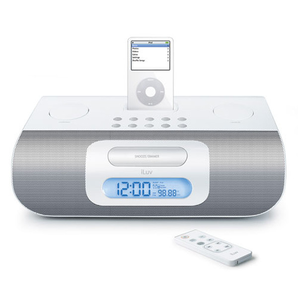 jWIN Stereo audio for iPod 6W White docking speaker
