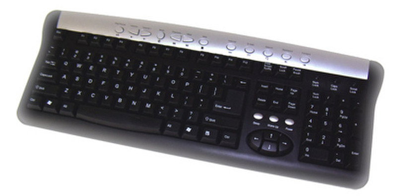 Adesso Multimedia Keyboard (Black) USB+PS/2 QWERTY Black keyboard