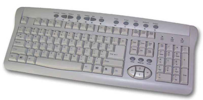 Adesso Multimedia Keyboard (White) USB+PS/2 QWERTY Weiß Tastatur