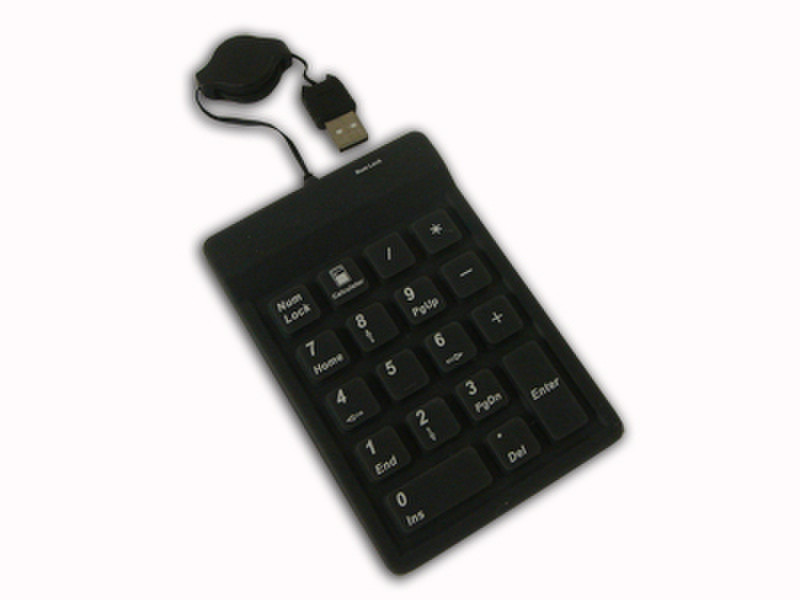 Adesso 18 Key Waterproof Key Pad USB Black keyboard