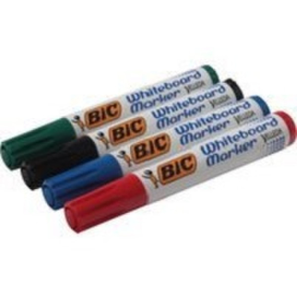 BIC Velleda Whiteboard Marker 1751 Скошенный наконечник Черный, Синий, Зеленый, Красный 4шт маркер