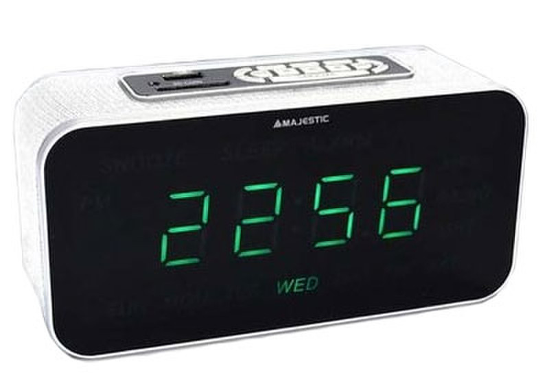 New Majestic WR-166 Clock Digital White