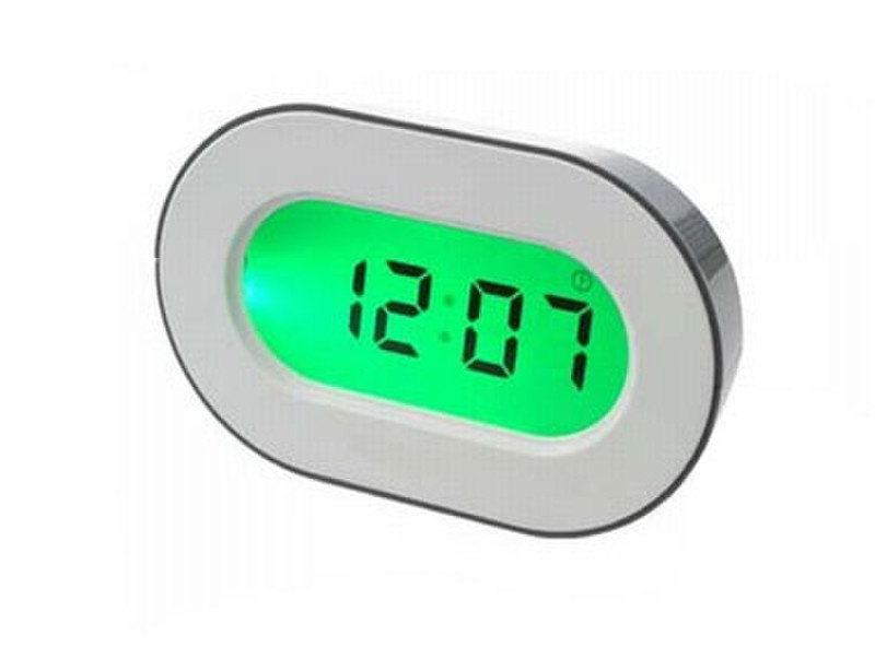 New Majestic CL-422 Digital table clock oval Silver,White table clock