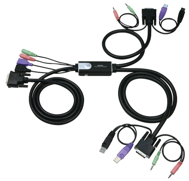 Aten CS62DU DVI USB KVM Cable Черный кабель клавиатуры / видео / мыши