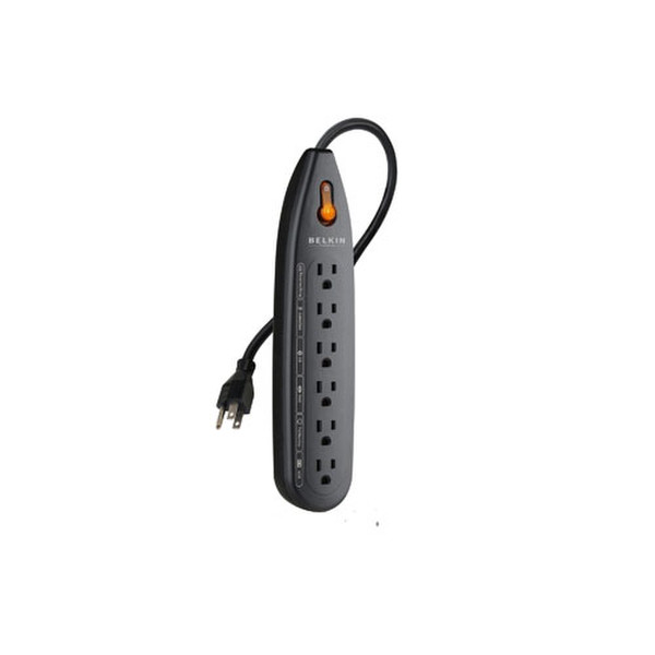 Belkin PureAV Home Theater Surge Protector 6розетка(и) 1.8м Черный сетевой фильтр