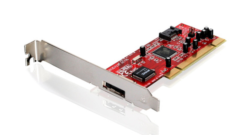 iogear 1 Internal + 1 External SATA 1.5Gbps Dual Profile PCI Card интерфейсная карта/адаптер
