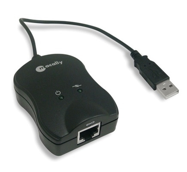 Macally Ethernet adapter to USB 2.0 Черный кабельный разъем/переходник