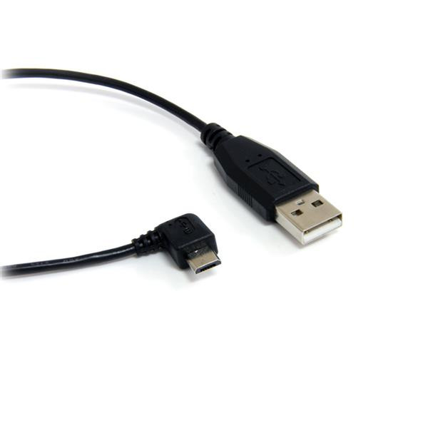 StarTech.com 6 ft USB A to MicroUSB B Cable - Right Angle 1.8м USB A Micro-USB B Черный кабель USB