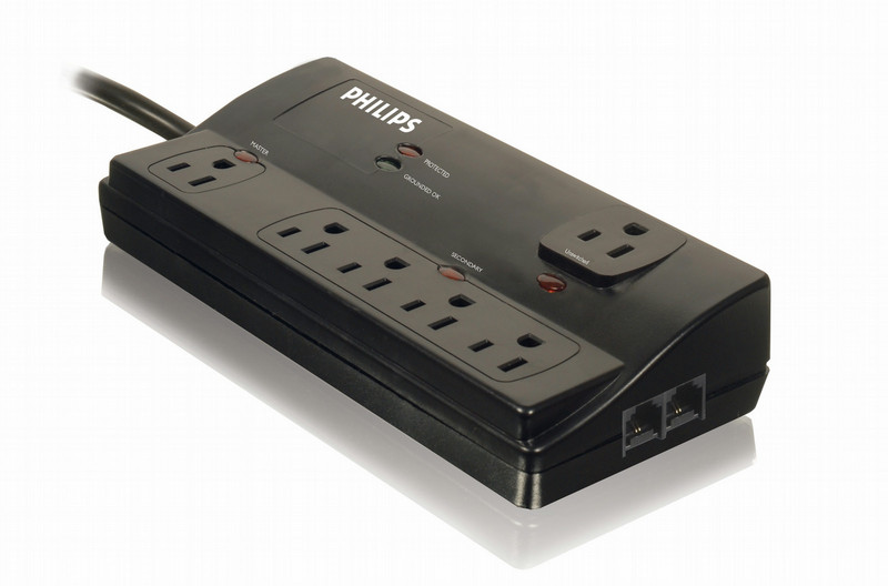 Philips SPP3225WA/17 Surge Protector 6AC outlet(s) 1.8m Black surge protector