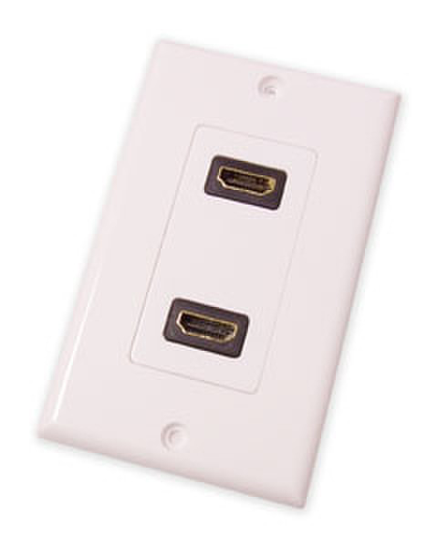 Sigma HDMI 2-Port Wall Plate White cable clamp