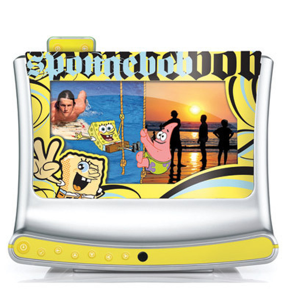 Memorex In-Vision 7-inch digital photo frame with SpongeBob and character overlays 7