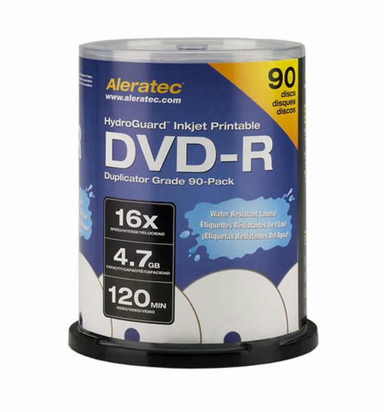 Aleratec Hydroguard Inkjet Printable DVD-R 4.7GB DVD-R 90Stück(e)