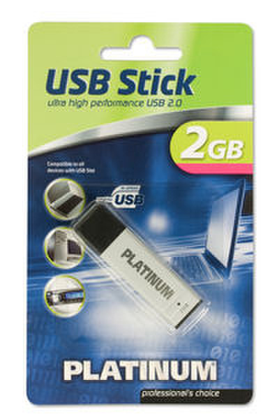 Bestmedia 177454 2ГБ USB 2.0 Черный, Cеребряный USB флеш накопитель