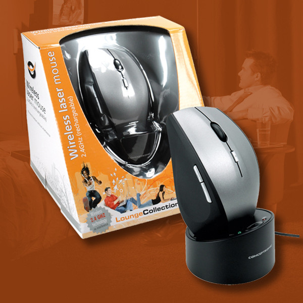 Conceptronic Rechargeable 2.4GHz Laser Mouse with Cradle