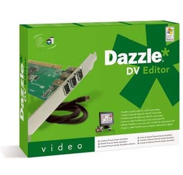 Pinnacle Dazzle DV Editor Внутренний устройство оцифровки видеоизображения