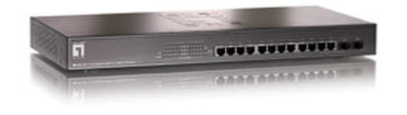CP Technologies 12G + 2SFP L2 SNMP POE Stacking Switch gemanaged L2 Energie Über Ethernet (PoE) Unterstützung Silber
