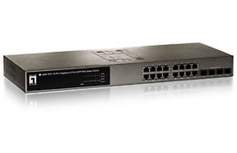 CP Technologies 16 Port 10/100/1000Mbps Web Smart Switch + 4 SFP Ports Управляемый Черный
