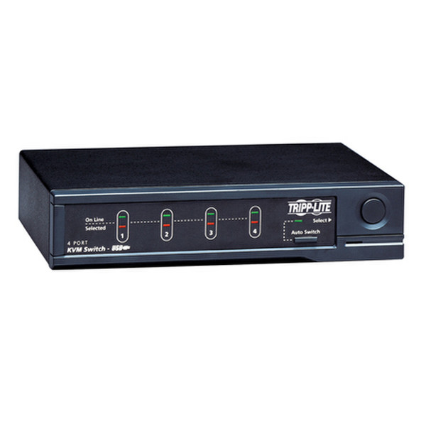 Tripp Lite B006-004R 4-Port KVM Switch USB Schwarz Tastatur/Video/Maus (KVM)-Switch