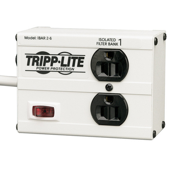 Tripp Lite Isobar Surge Suppressor 2розетка(и) 120В 1.83м Черный, Cеребряный сетевой фильтр