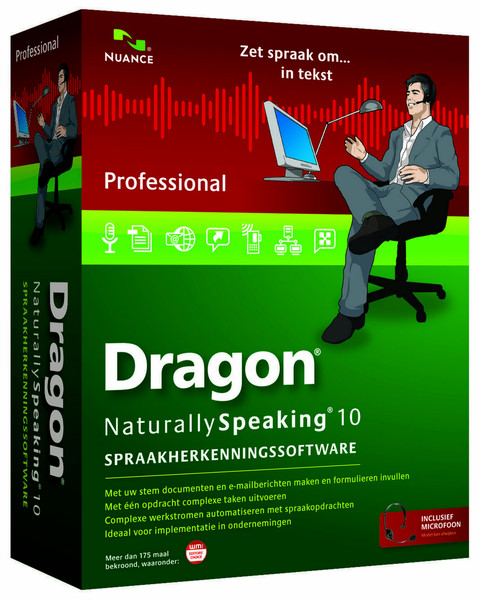 Nuance Dragon NaturallySpeaking Professional 10.0, NL, Upgrade from Professional