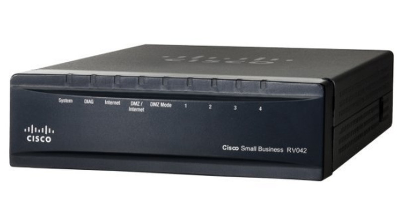 Cisco RV042 Eingebauter Ethernet-Anschluss Schwarz, Silber Kabelrouter