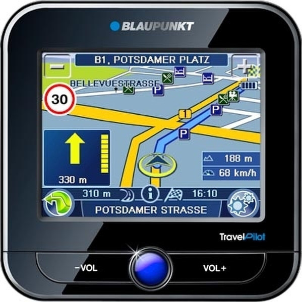 Blaupunkt TravelPilot 100, Benelux + France Handgeführt LCD Touchscreen 175g Schwarz Navigationssystem