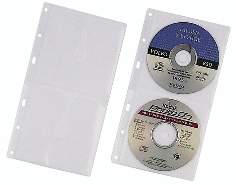 Durable CD Wallets 2Disks Transparent