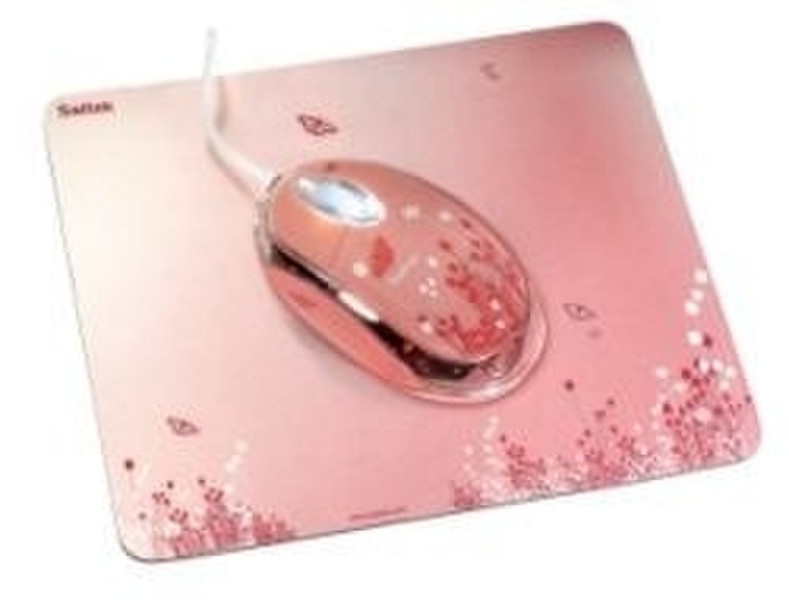Saitek Expression Pink Butterfly Mouse & Mat USB Optisch 800DPI Pink Maus