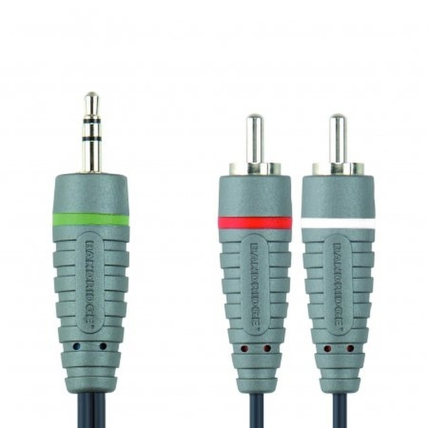 Bandridge 3.5mm JACK stereo / 2x CINCH cable, 1m 1m 3.5mm Audio-Kabel