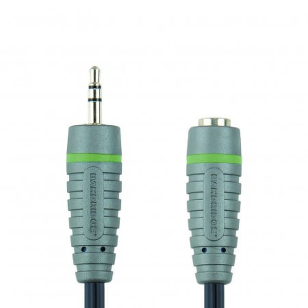 Bandridge 3.5mm JACK stereo (M/F) cable, 5m 5m 3.5mm 3.5mm audio cable